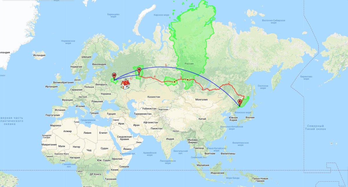 Маршрут на карте 