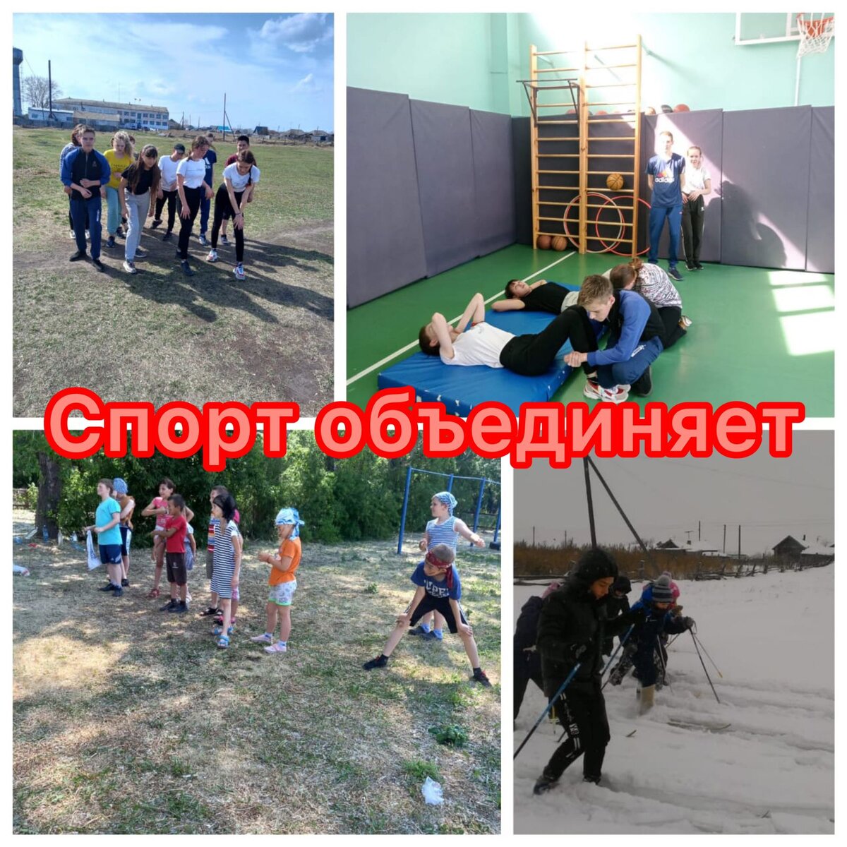 Первухина Полина, ученица 8 класса, МБОУ "Шипуновская СОШ" Крутинский район. Фотоколлаж Спорт объединяет.