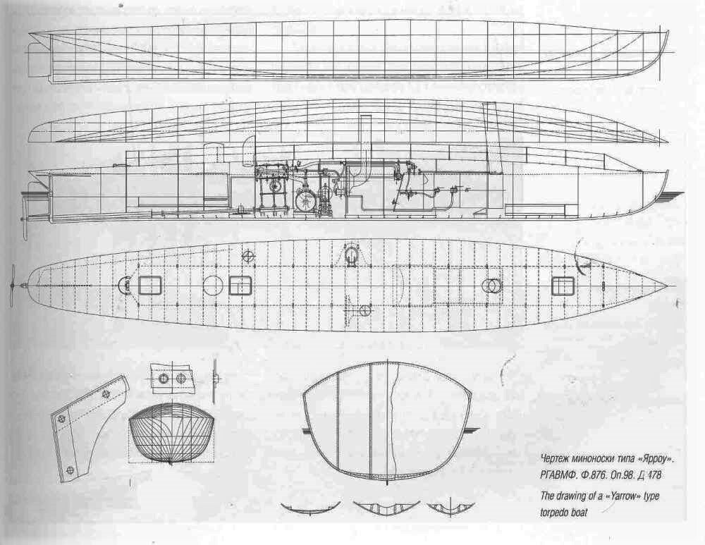 Чертежи миноноски типа "Ярроу".