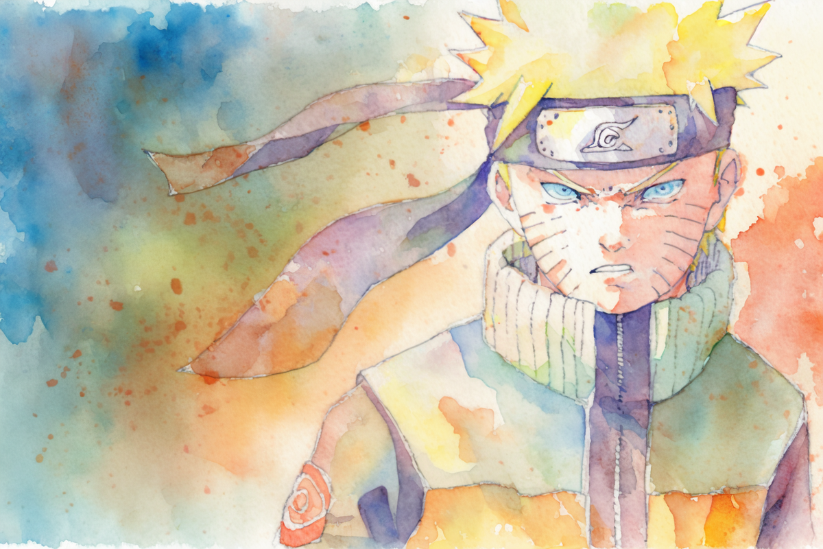 Наруто, акварель
