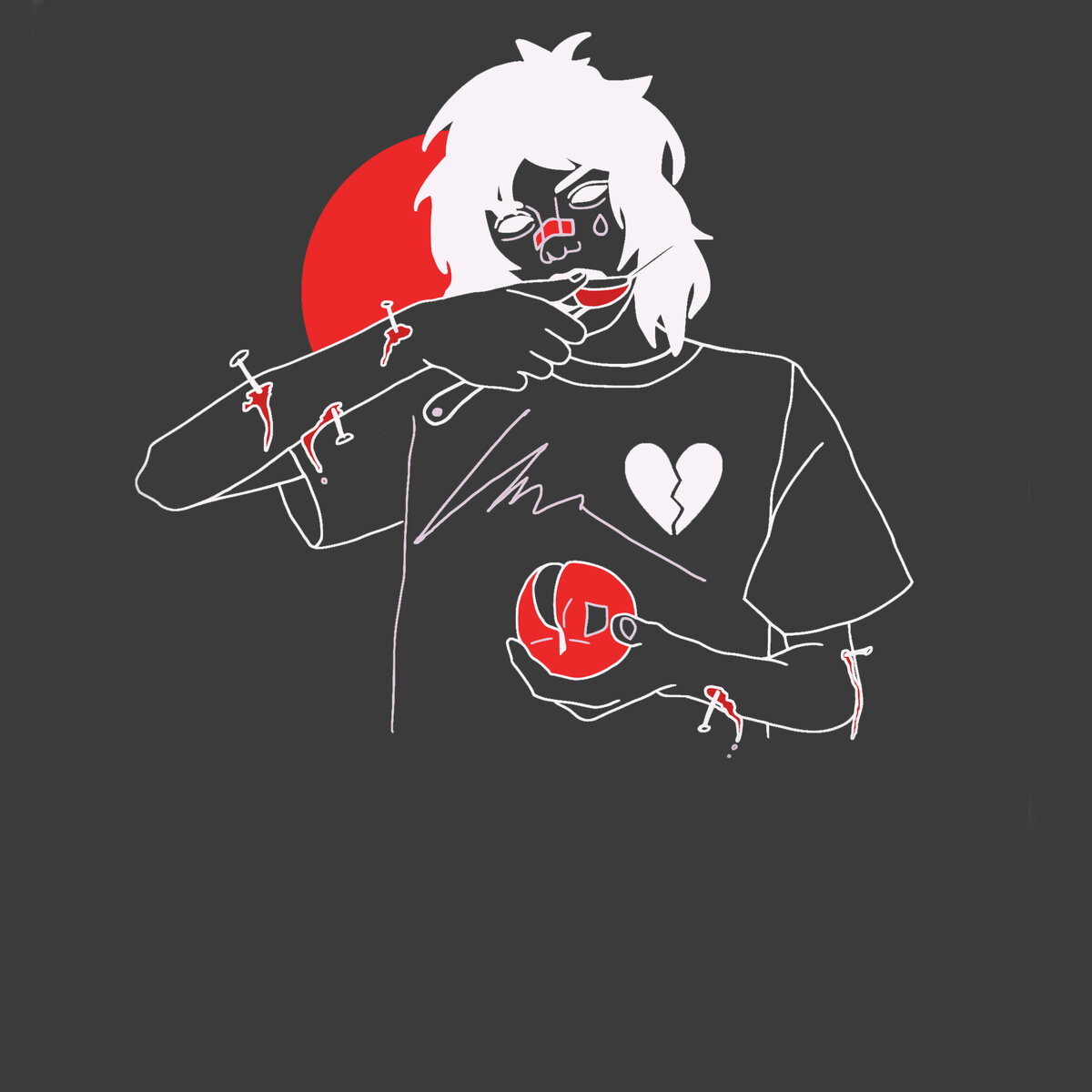 злая девочка в слезах ест с ножа. картина не маслом, но о наболевшем