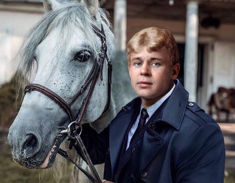 Есенин с лошадью, Сергей Есенин, фш, фотошоп, art, esenin 