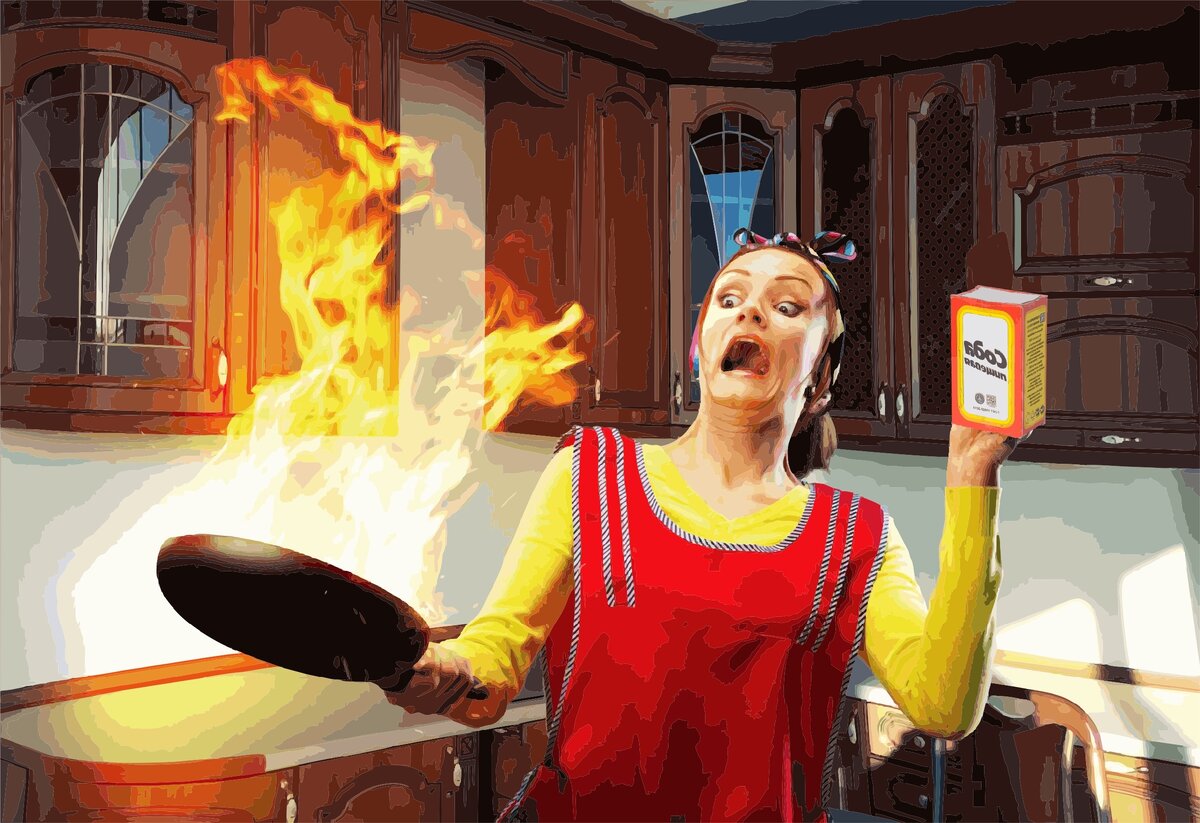 пожар на сковороде