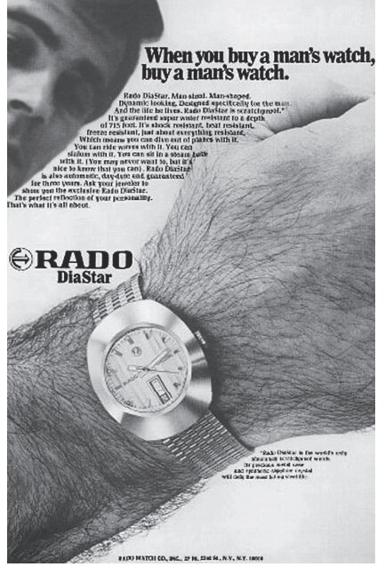 Один из первых рекламных плакатов Rado Original, где отмечена устойчивость
часов к появлению царапин.
Фото: Архив Rado