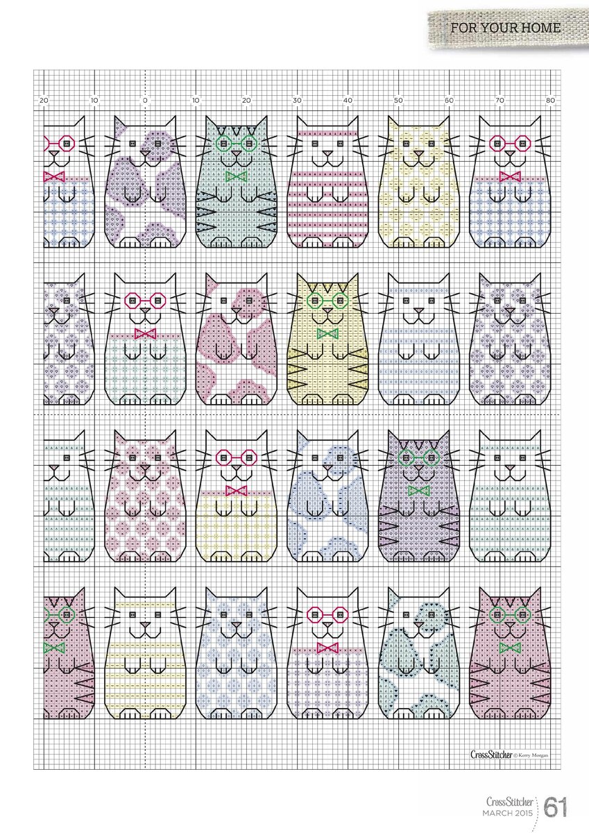 Схема вышивки котят, фото из открытого источника