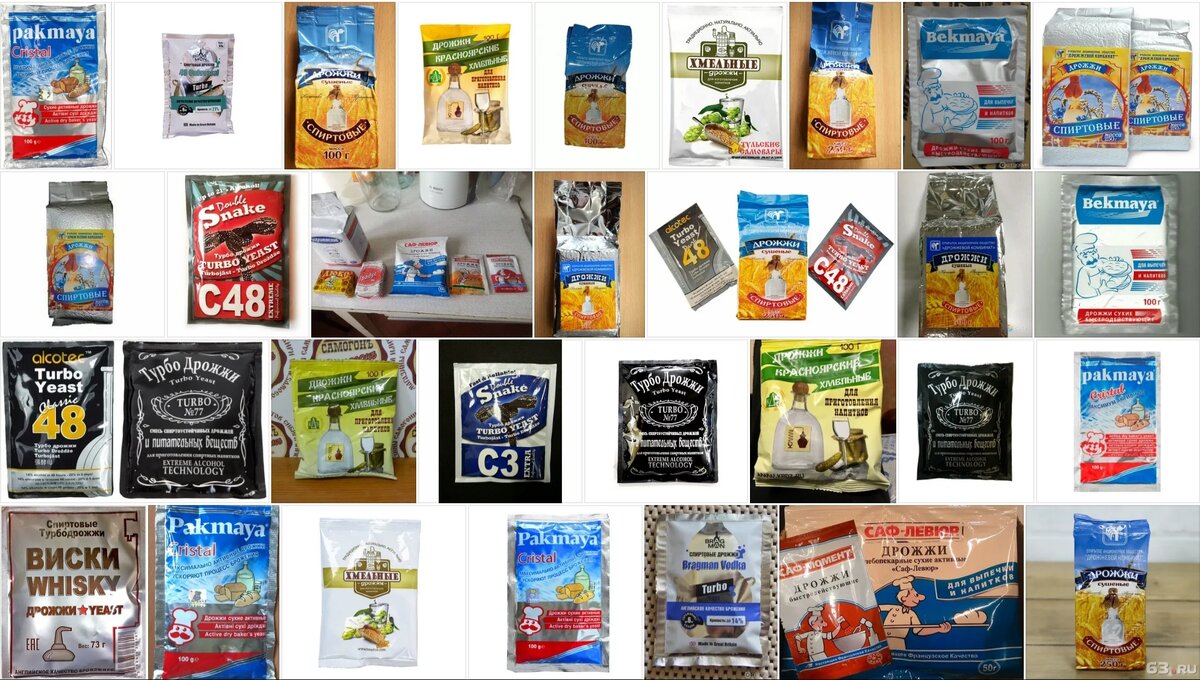 Многообразие торговых марок дрожжей