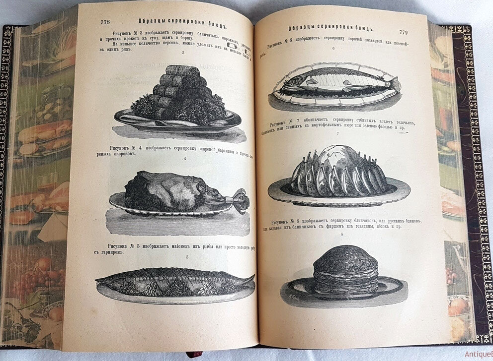 Рисунки в книге Елены Молоховец «Подарок молодым хозяйкам»