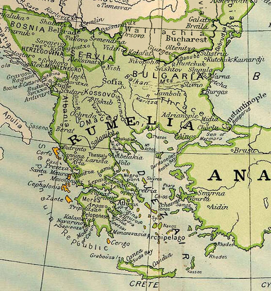 Карта Румелии в 1801 году