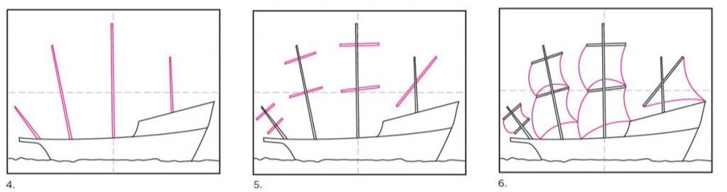 Как нарисовать корабль карандашом - легкие поэтапные мастер-классы для начинающих