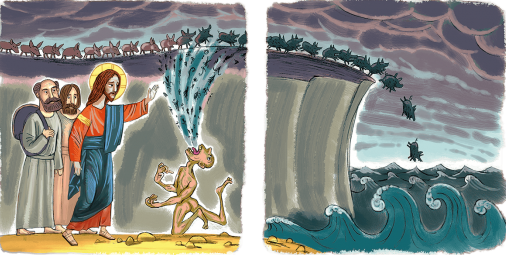 Иллюстрация Ю. Пронина к книге М. Кучерской “Евангельские рассказы для детей”. Изображение взято в открытых источниках.