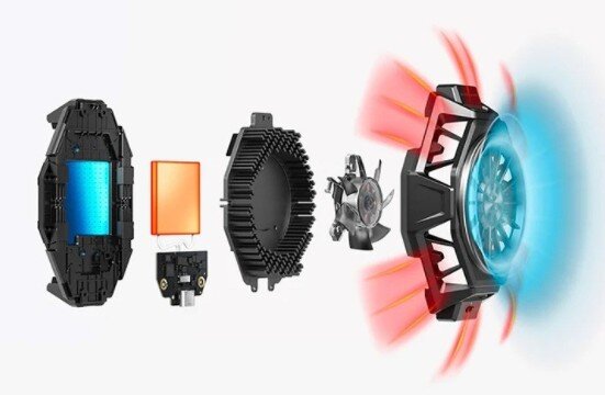 Внутреннее строение кулера для телефона xiaomi black shark funcooler pro BR20 - BHR5377CN. Изображение из свободного доступа.