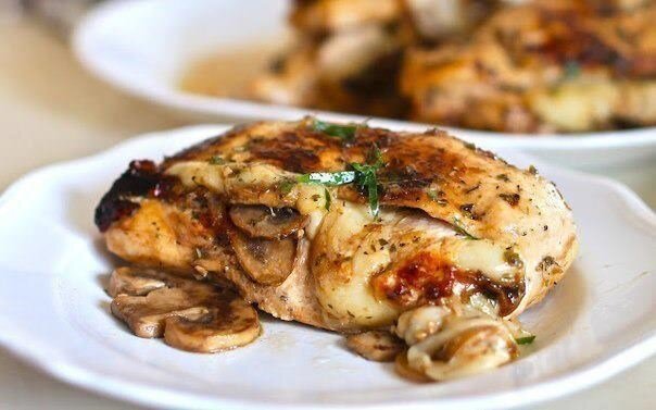    Куриное филе, фаршированное грибами и сыром