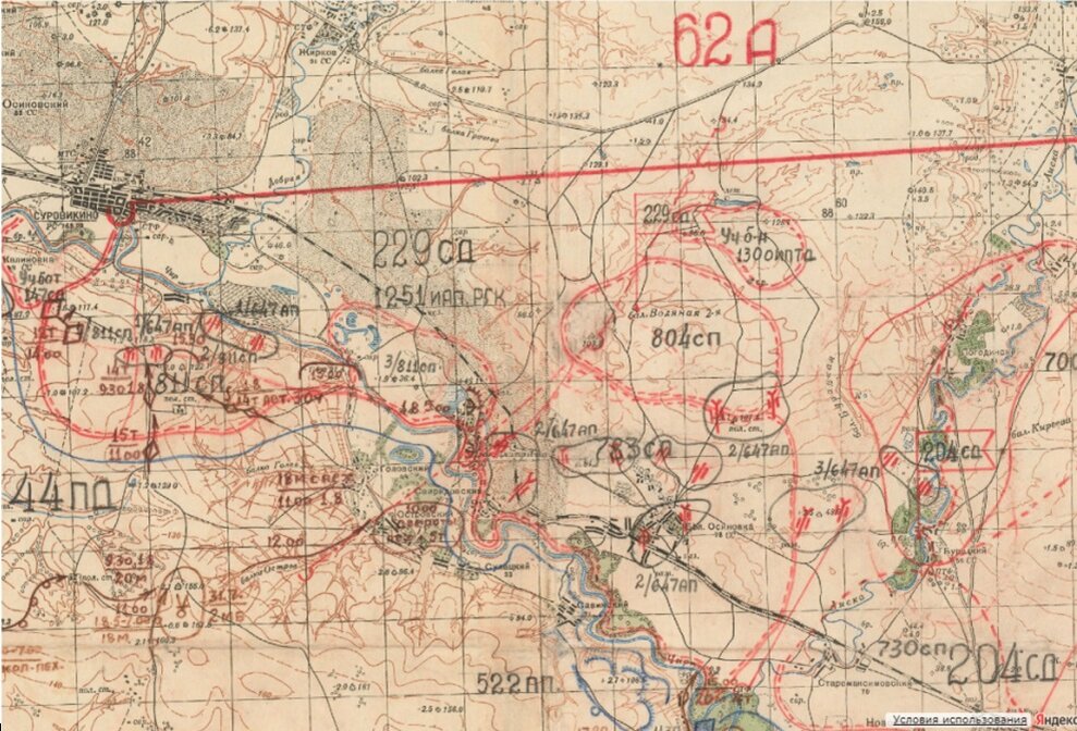 Сталинградская область карта 1942 года
