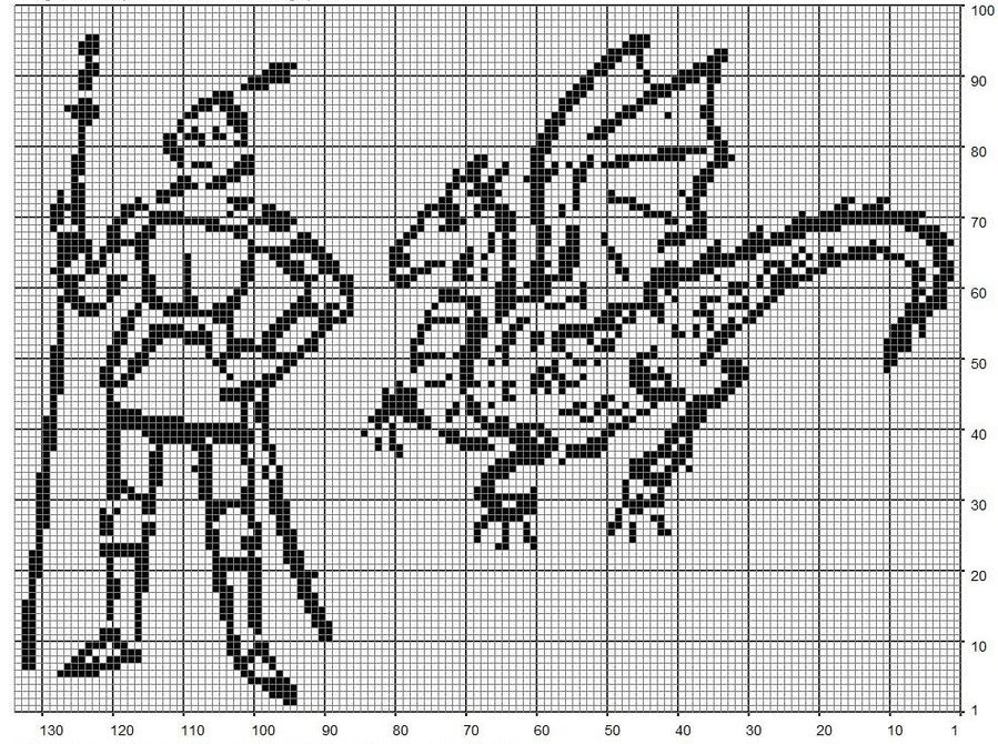 Вязаный дракон спицами со схемой и описанием