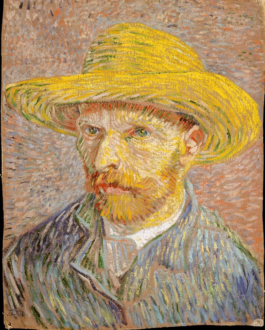 Автопортрет в соломенной шляпе (Self-Portrait with a Straw Hat), Винсент Ван Гог , 1887 год