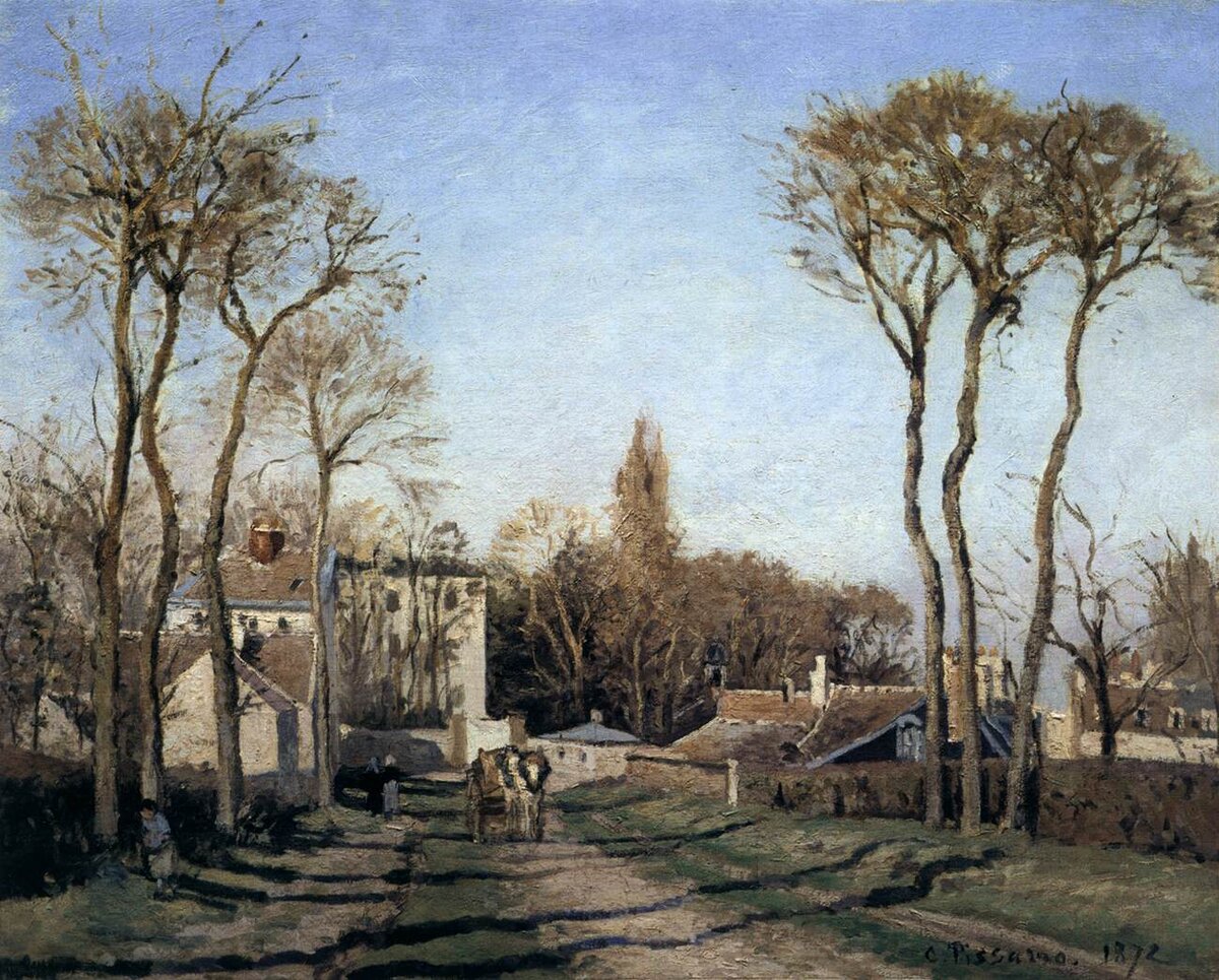Вход в деревню Вуазен-ле-Бретонне. 1872. Музей Орсе, Париж.
