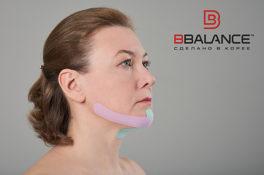 Как убрать второй подбородок? Кинезиотейпирование