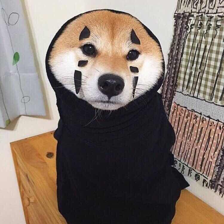 Безликий Бог "Каонаси" на миленькой Сиба-ину