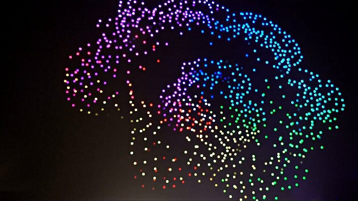Тот самый "рой" дронов.
Использование данной технологии позволяет сделать управление большим количеством дронов гораздо проще.
Источник:https://i.ytimg.com/vi/Yly6BYKNDWk/maxresdefault.jpg
