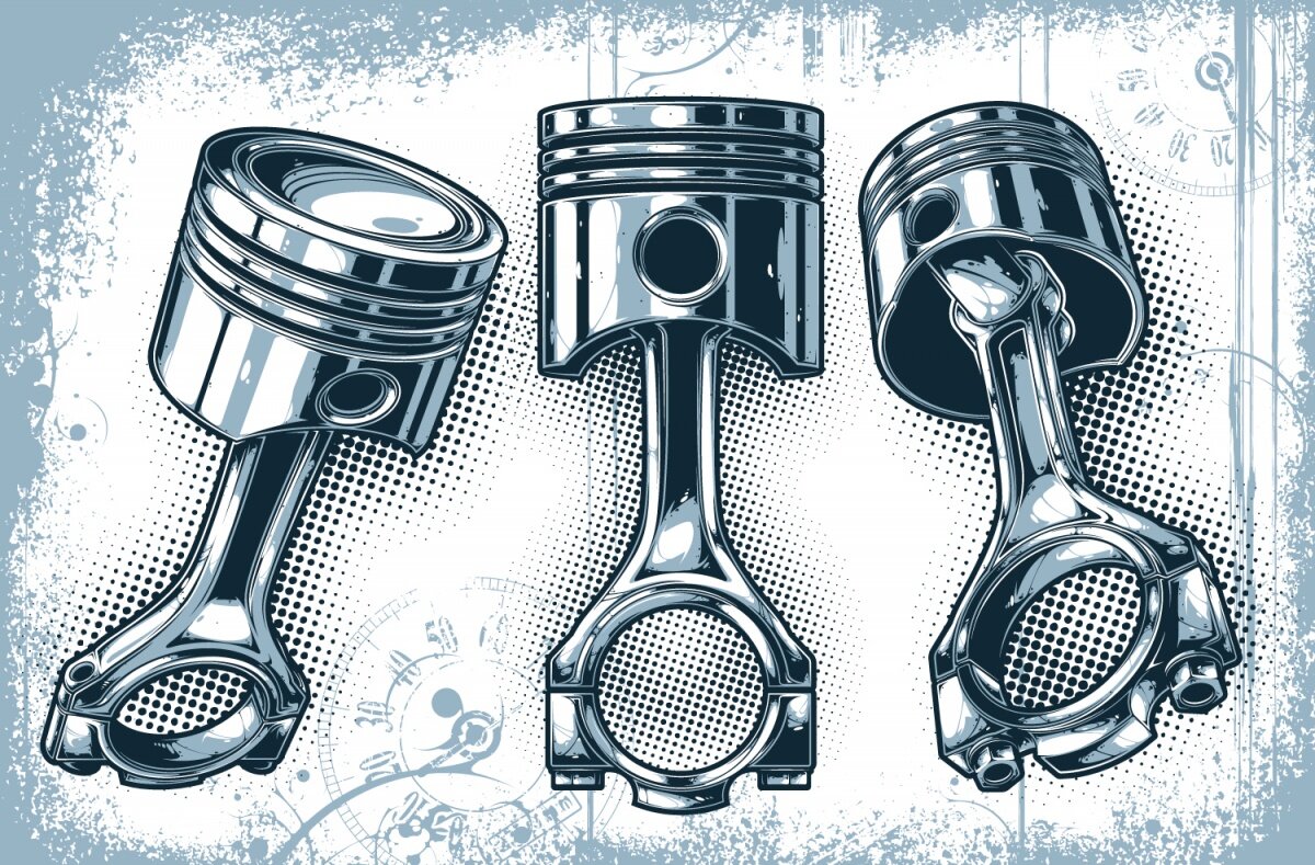 Картинка поршня с шатуном