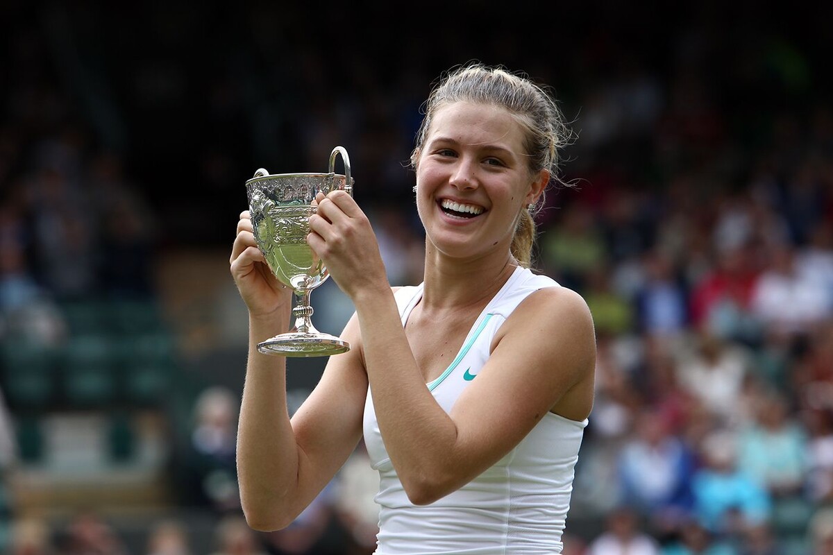 Бушар после победы над Элиной Свитолиной на юниорском "Wimbledon" 2012.