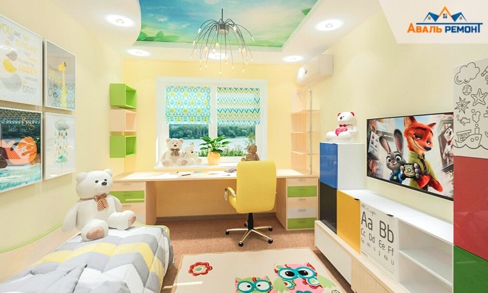 Дизайн детской комнаты 12 кв м для двух девочек