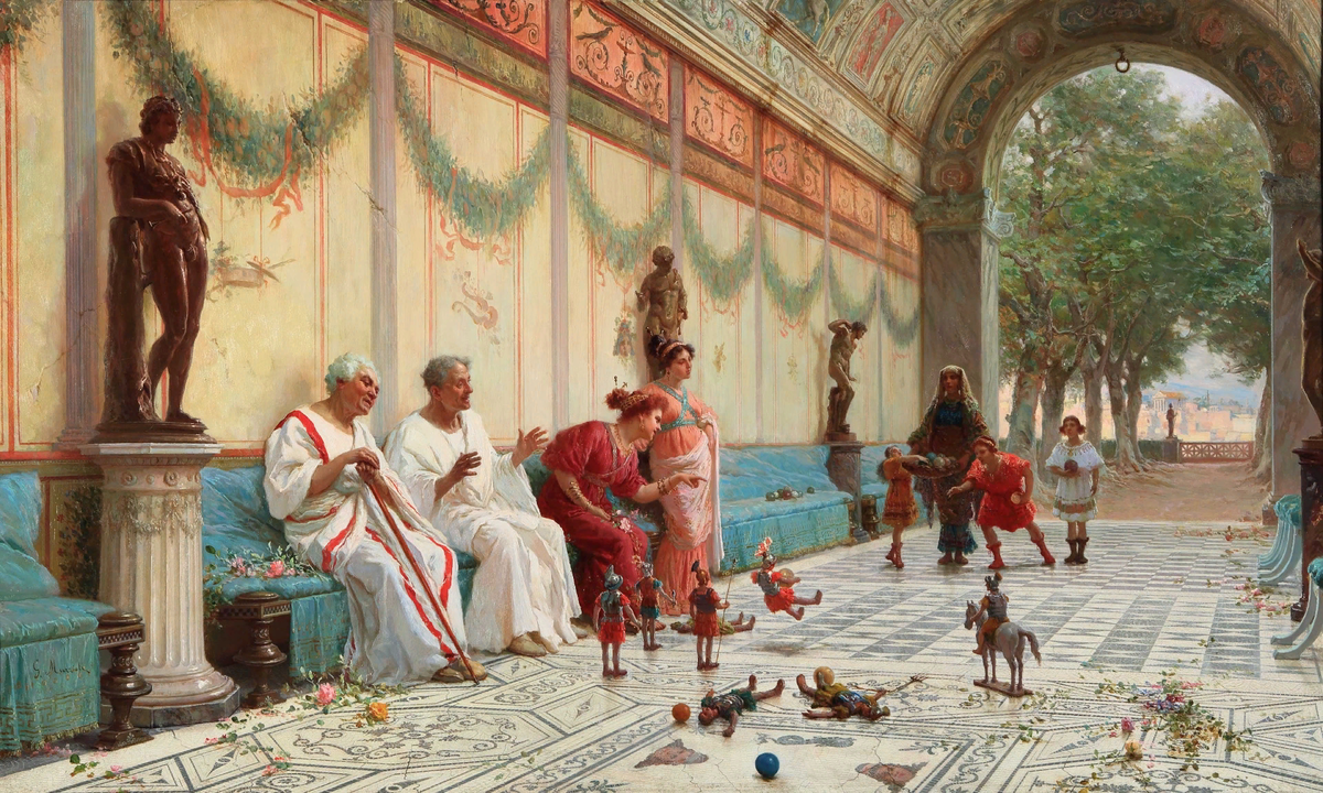 Сенаторы отдыхающие на лавочке. Источник: phidiasantiques.com