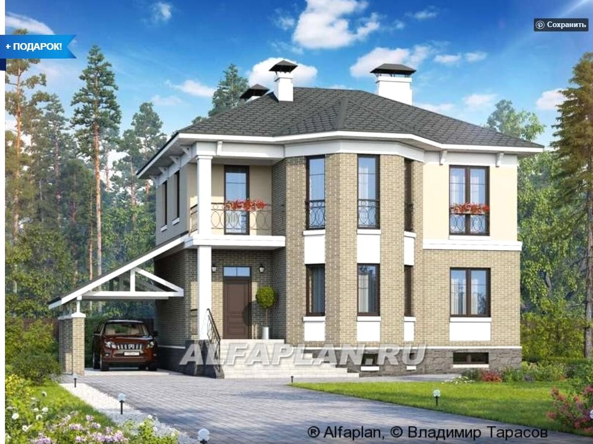 Проект дома с эркером 411АС «Классика Плюс», © Владимир Тарасов