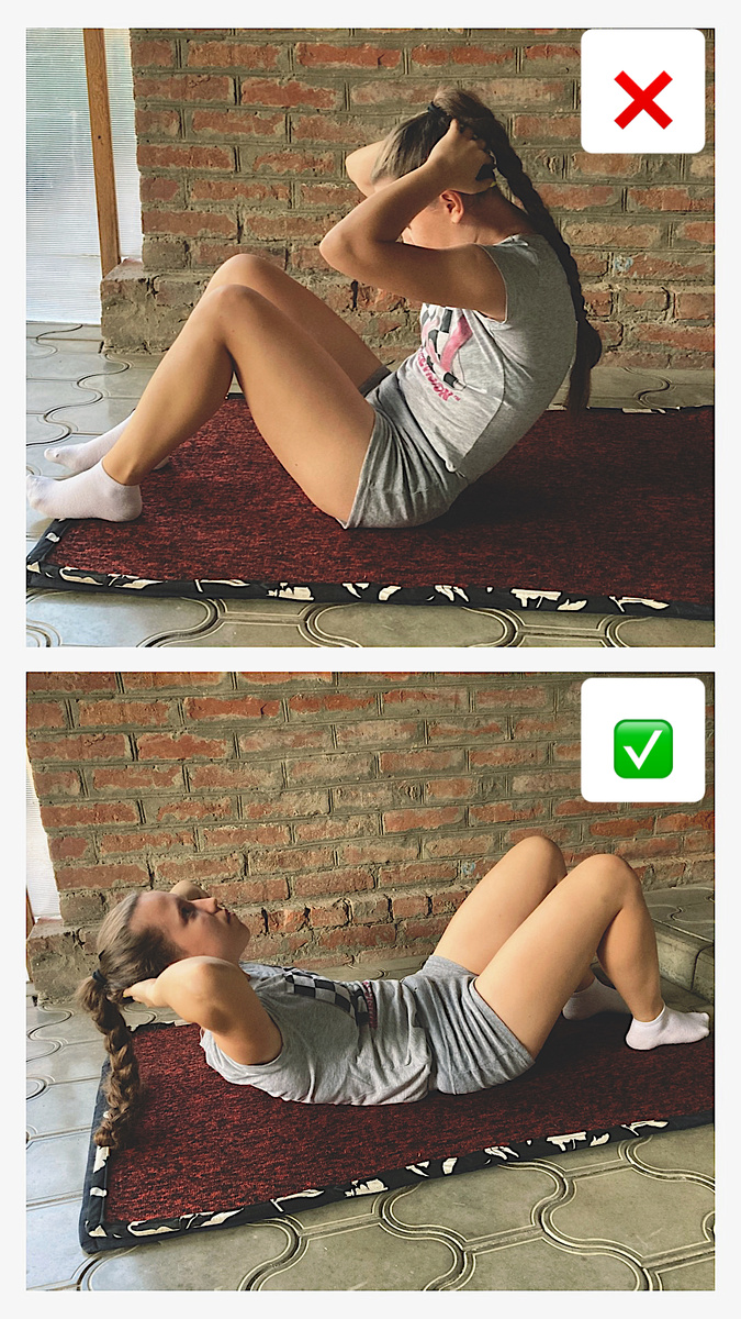 Ошибочное и правильное выполнение упражнения