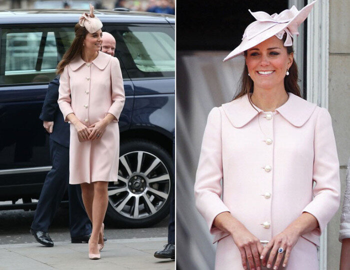 Герцогиня Кембриджская чаще всего на публике появляется в строгих платьях-пальто, юбках и блузах, но, когда наступает беременность, то все эти "супер интересные", в большинстве своем, убираются в...-2-2