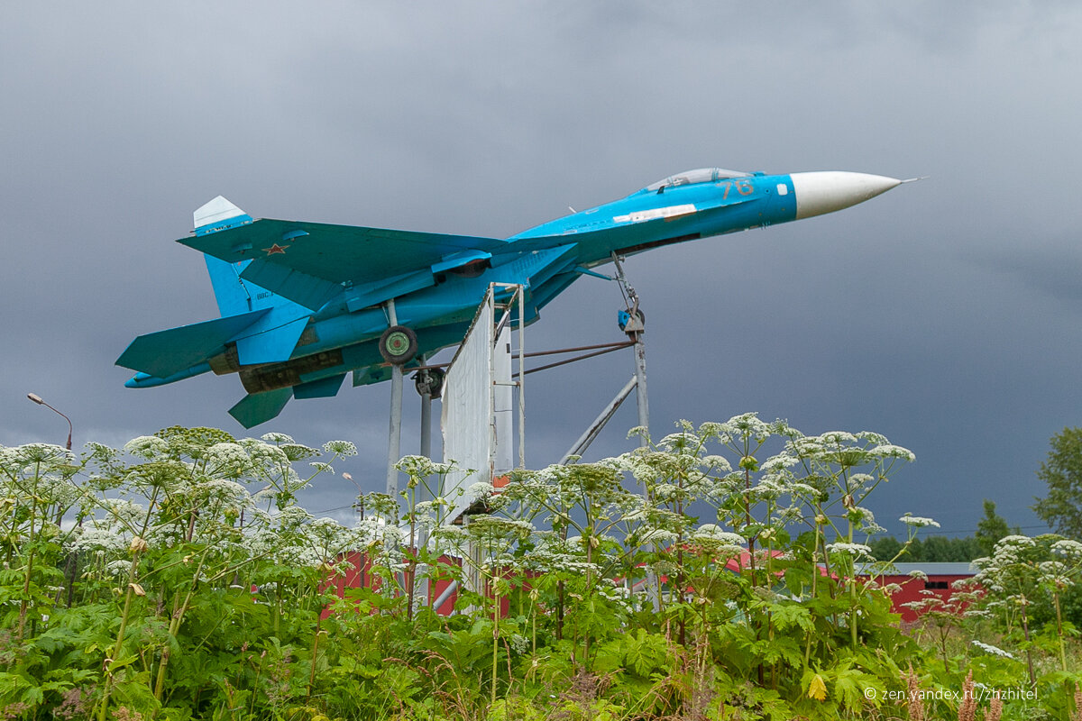Самолет-памятник Су-27 в Бологом