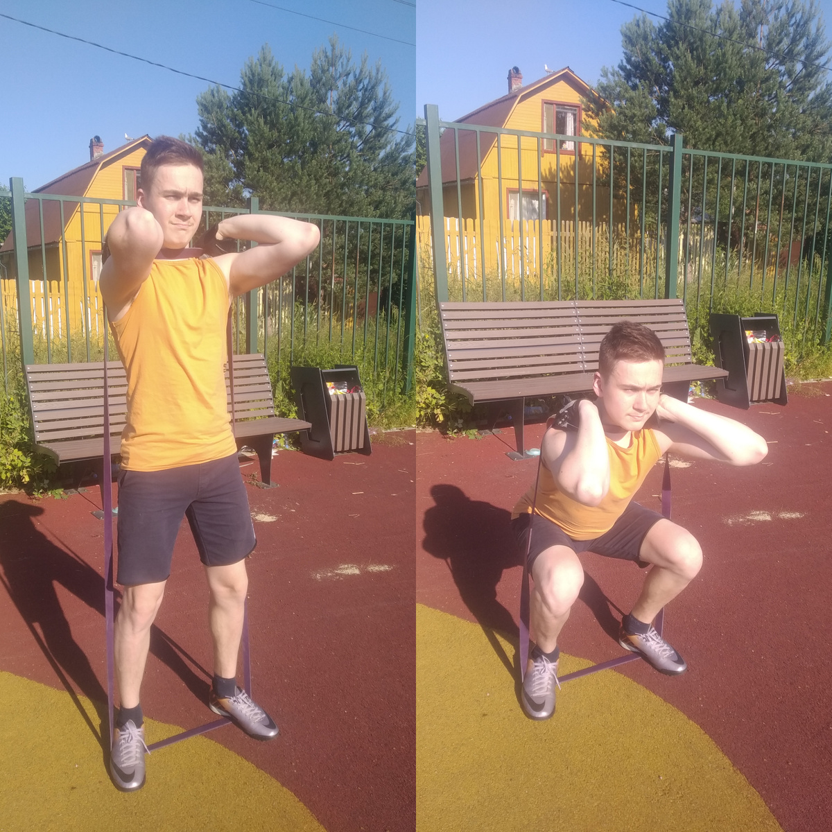 Фронтальные приседания