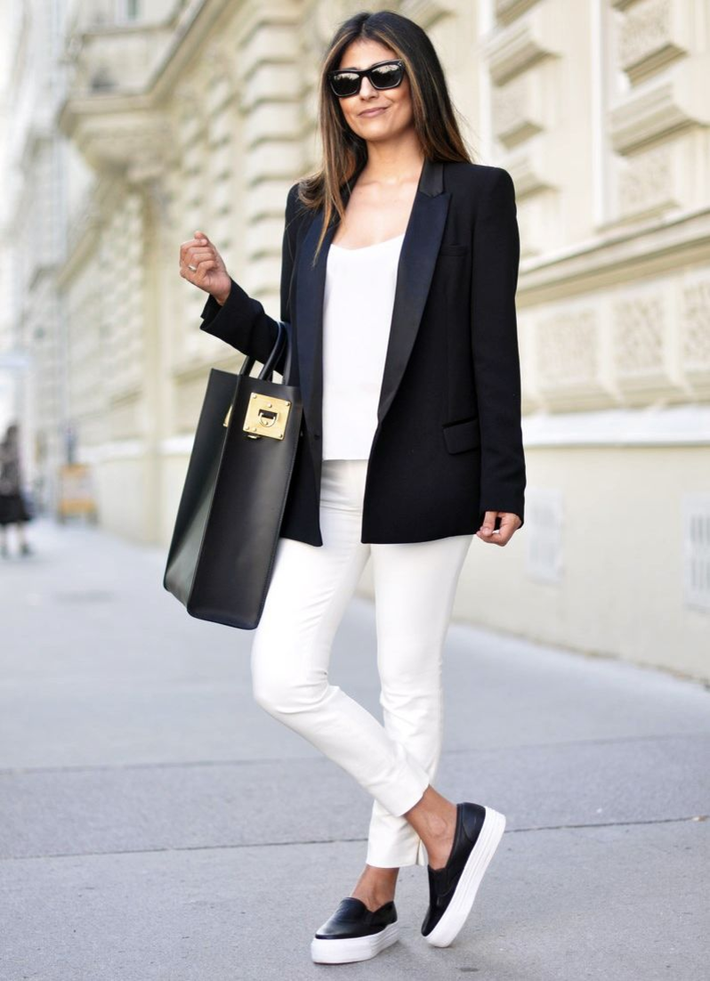 Что можно надеть с белым пиджаком