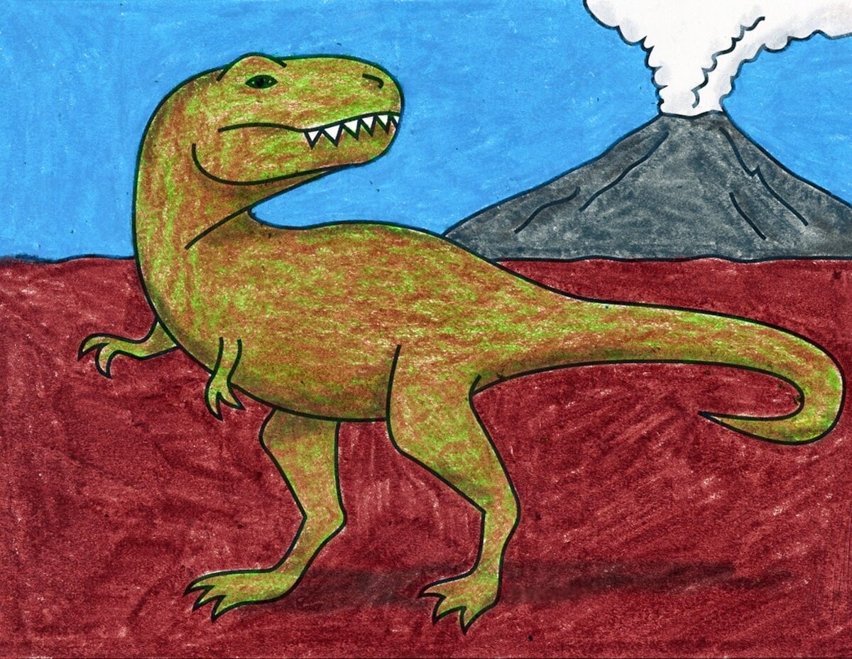 Тираннозавр рисунок, как нарисовать тираннозавра |