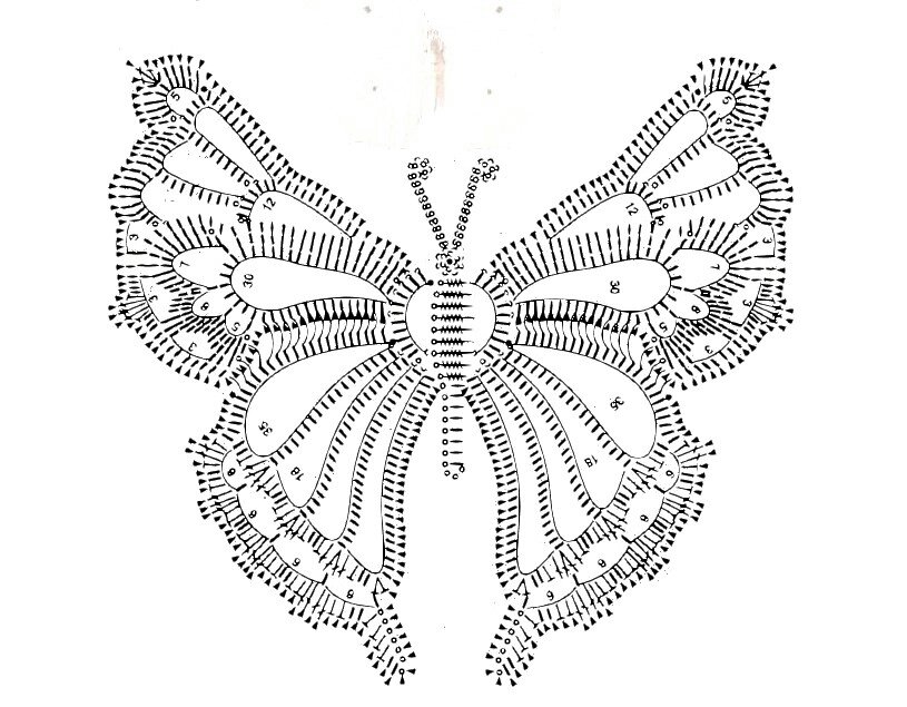 Бантик-бабочка крючком. Схема