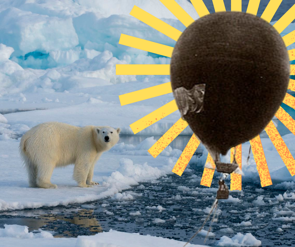 Воздушный шар "Орел" пролетает над северным мишкой