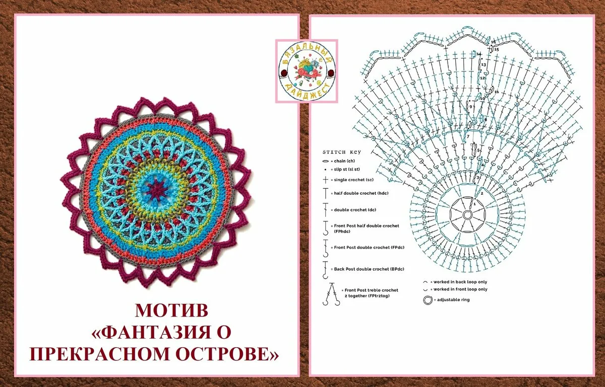 Мандала крючком схема и описание на русском языке бесплатно