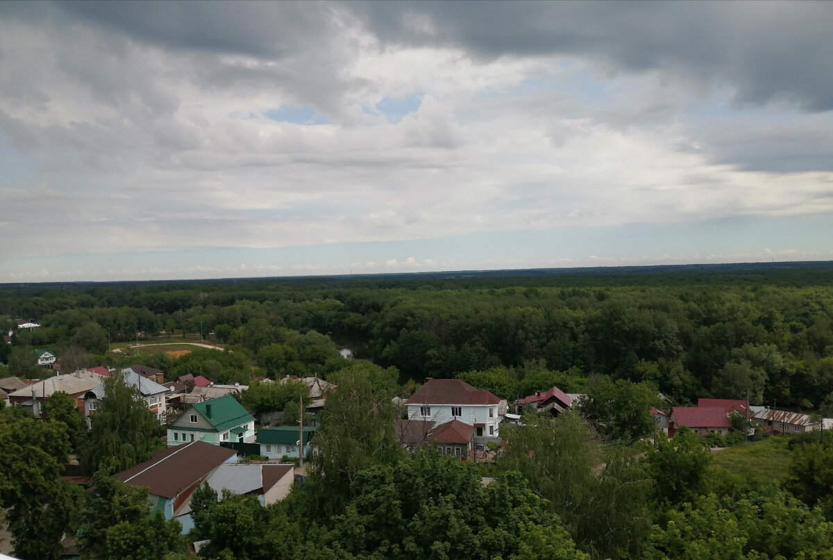 Вид на реку Лесной Воронеж с колеса обозрения. 