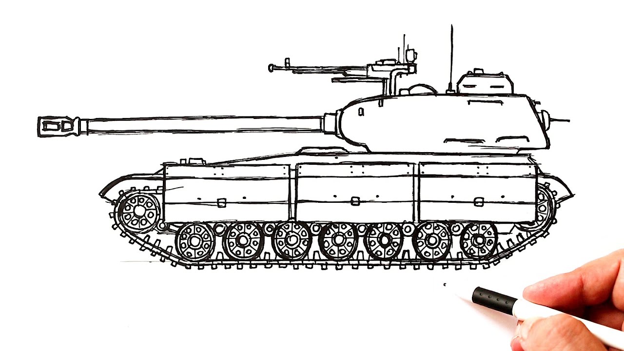 Рисунки танка для срисовки карандашом