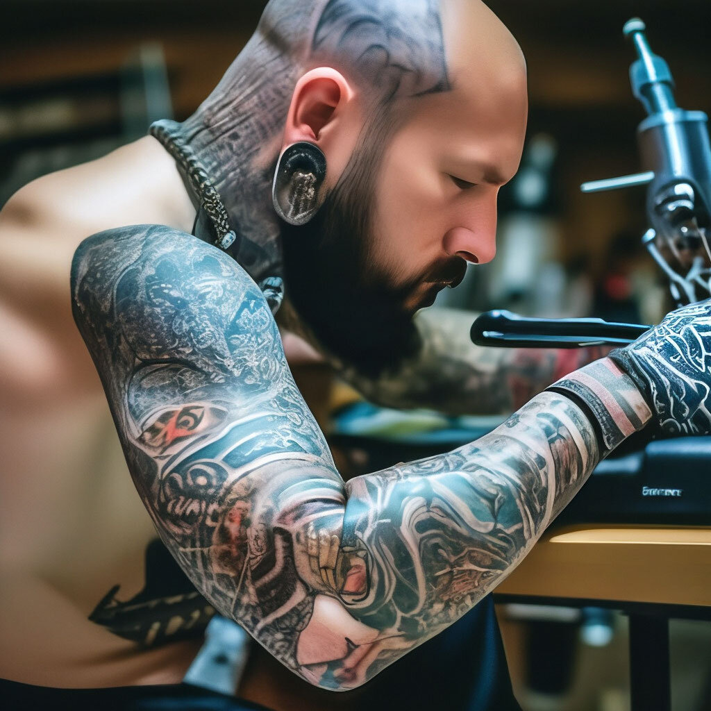 Тату. Бить или не бить?  Вот в чём вопрос. Сгенерировано нейросетью.