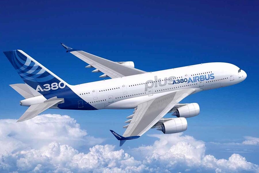 A380 Plus в полёте, маркет с сайта Airbus