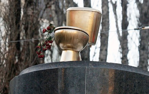 В феврале 2014 г. активисты оппозиции поставили золотой унитаз, как символ необузданной коррупции власти