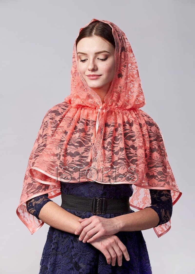 Персиковый платок для храма Valeria