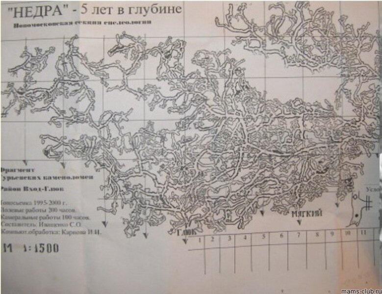 Карту Гурьевских каменоломен (Бяк), начали составлять в 1994 году и не закончена до сих пор.