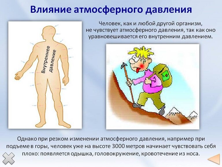 Давление на человека примеры
