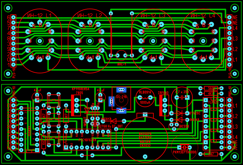 Самодельные часы Arduino на газоразрядных индикаторах ИН-1 + видео.