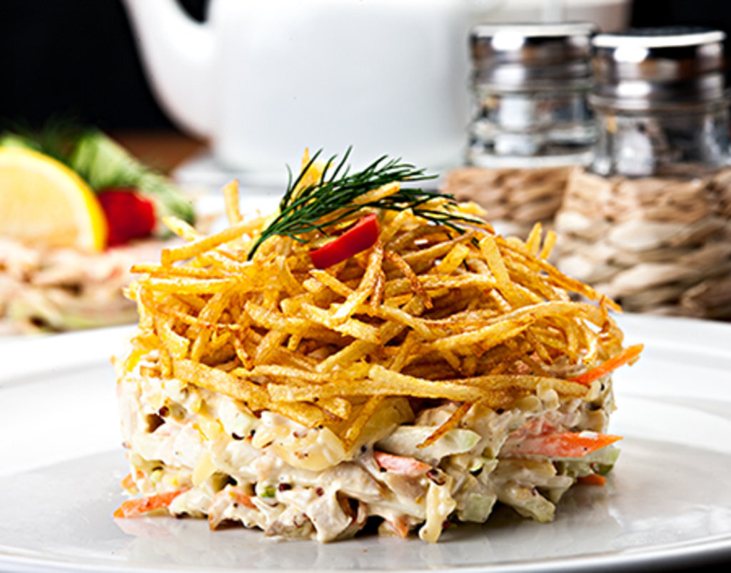 Салат с картошкой фри рецепт с фото пошагово