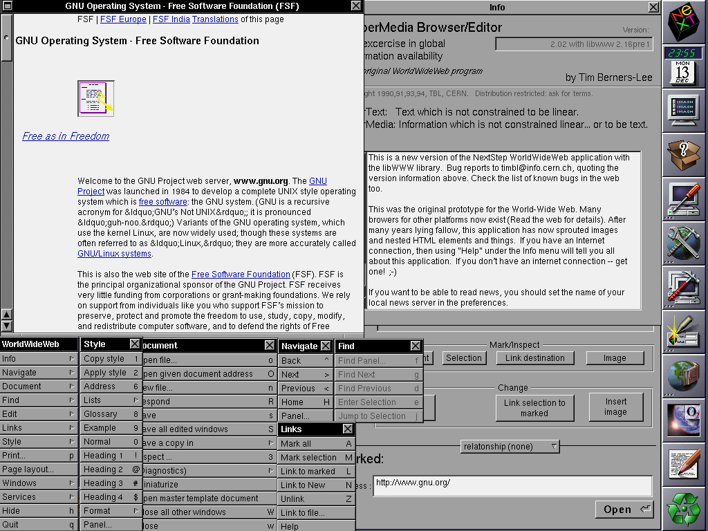 Браузер WorldWideWeb 