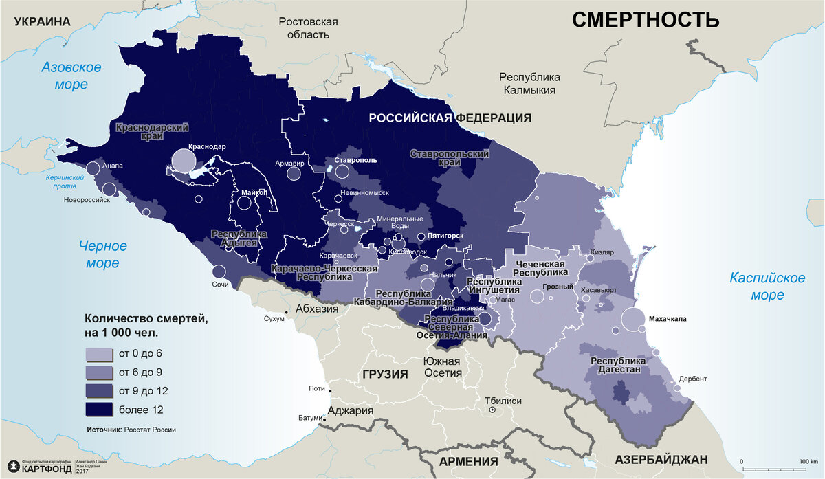 Карта плотности населения краснодарского края