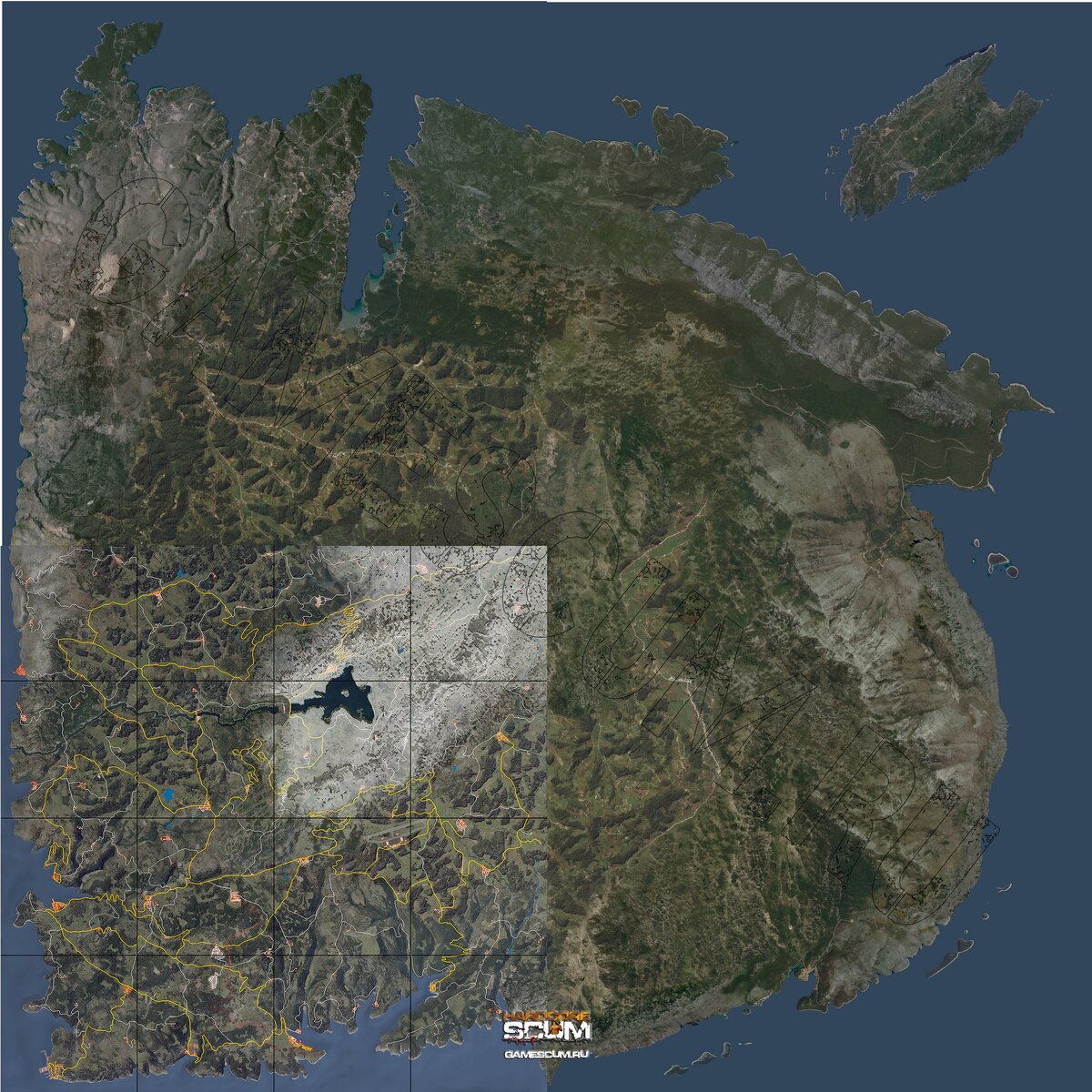 Часть острова обнесена высокой стеной, через которую невозможно пробраться!